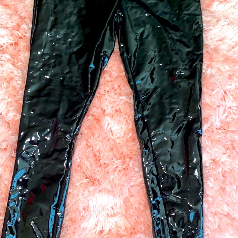 Pleather straight leg pants